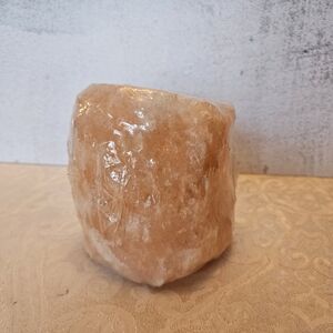 Himalayan Salt Candle Holder, Tea Light Natural Hand Carved Pink Salt -  Sealed